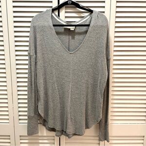 Anthropologie Saturday Sunday Gray Long Sleeve Thermal Top